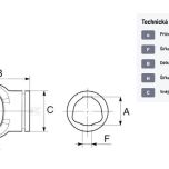 Vidlice na profil. trubku 5, připojení 51,5 mm, B&P