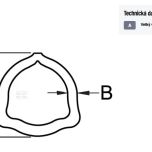 Profilová trubka Bondioli&Pavesi vnější vel. 6 - 1000 mm (36,6 x 45,6 mm)