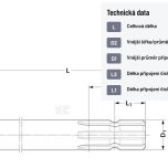Jednostranně drážkovaná hřídel 1 3/8" Z6, 250 mm (max 30kW)