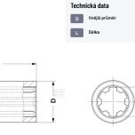 Drážkované profilové pouzdro 1 3/8 Z6, L=100 mm