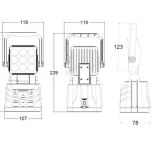 Přenosné pracovní LED světlo 15W 119x229x78 mm, čtveraté magnetické