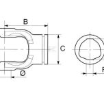 Vidlice na profil. trubku T40 (PTO 40), připojení 43,5 mm