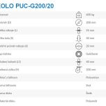 Kolo PUC-G200/20 L1 - Technické údaje