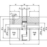 Hřídelová spojka TRASCO GR - rozměrový nákres
