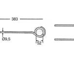 Pružné pero 9,5 x 104 x 383 mm s cívkou 52 mm (Pöttinger) - 436145KR