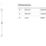 Rozměry distančního kroužku FRB 6/360