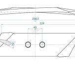 Oboustranná výměnná špička pravá 65x230x12 mm se 2 otvory 13 mm - KK053090N